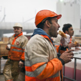 Verschnaufpause auf dem Bau